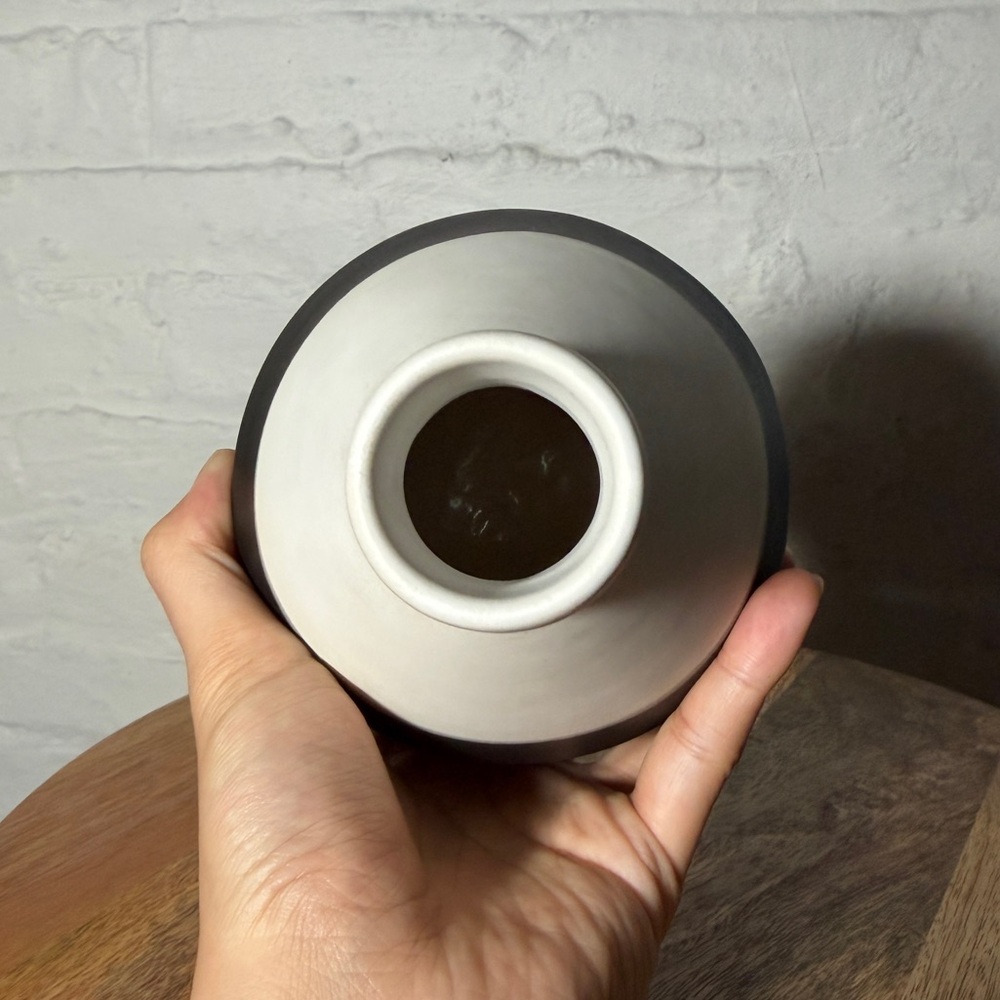 West Elm Black and White Ceramic Vase - Picture 2 of 4